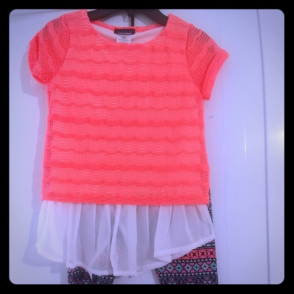 💘Girl's fashion top and leggins set
